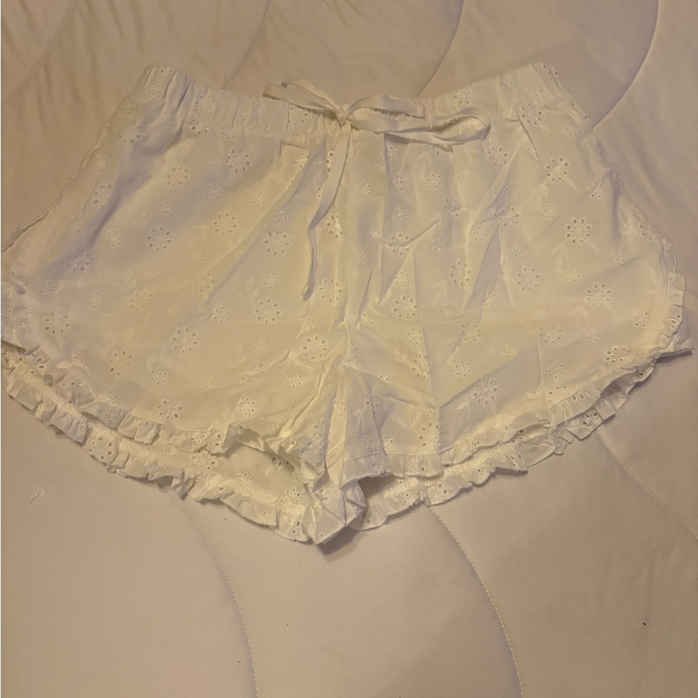 Celebrity Pink White Eyelet High Waist Shorts